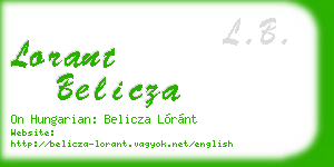 lorant belicza business card